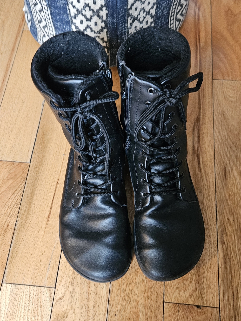 Black Lace Up Barefoot Boots - Jaya Winter By Ahinsa 42 Womens